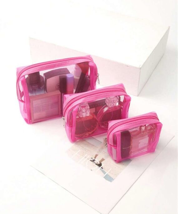 Trio de Porta Cosmeticos Fucsia